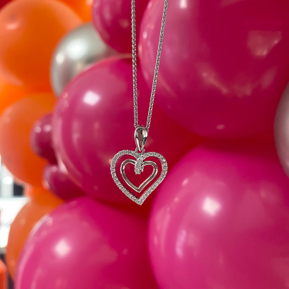 Real Effect | Sterling Silver Double Heart Pendant