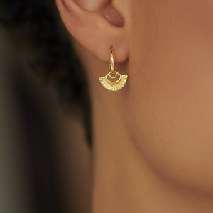 Rachel Jackson Deco Fan Hoop Earrings