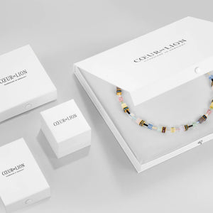 Coeur De Lion Earrings | Creole 20 Stainless Steel Silver & Crystals Pavé Multicolour