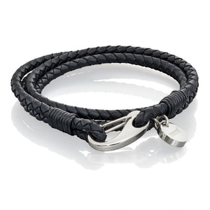 Fred Bennett | Black Leather Wrap Bracelet