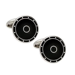 
            
                Load image into Gallery viewer, Philip Kydd Sterling Silver and Black Enamel Cufflinks - Maudes The Jewellers
            
        