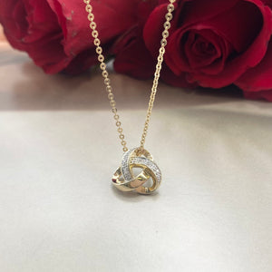 9ct Yellow Gold Diamond Knot Necklace