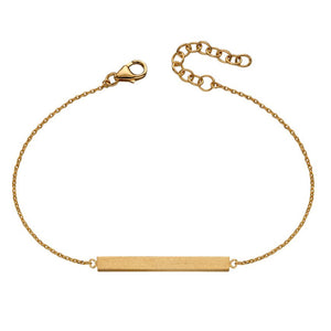 Satin Finish Gold Plated Horizontal Bar Bracelet