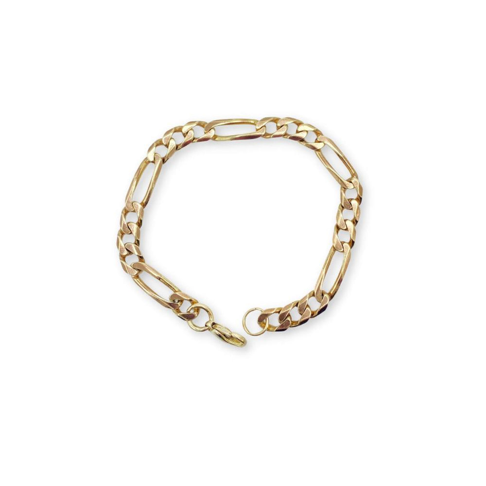 Pre Owned 9ct Yellow Gold Figaro Bracelet