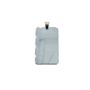 Sterling Silver Rectangular Tag (No Chain)