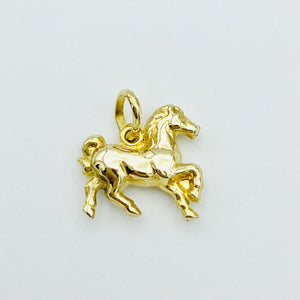 9ct Yellow Horse Charm Pendant (No Chain)