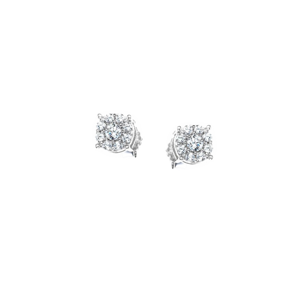 Real Effect | Sterling Silver Studs with Cubic Zirconia