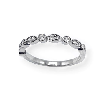 18ct White Gold, Fancy Diamond Band Ring