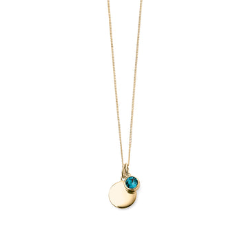 December Birthstone Pendant With Engrable Disk