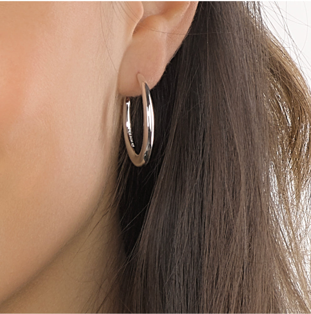 Kit Heath Bevel Curve 30mm Hoop Earrings - Maudes The Jewellers
