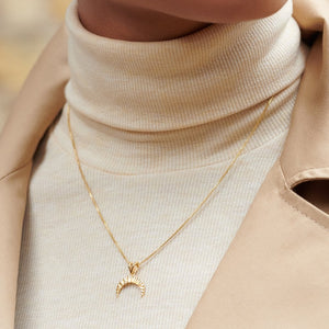 Rachel Jackson Deco Crescent Moon Necklace