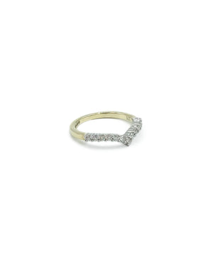 9ct Yellow Gold, Diamond Wishbone Ring - Maudes The Jewellers