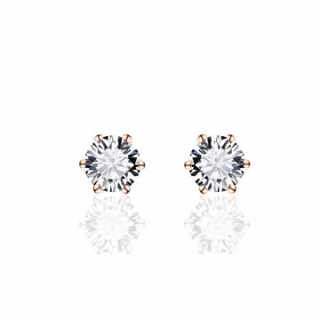 Gisser | Rose Gold Plated Stud Earrings - 3mm, 4mm, 5mm, 6mm