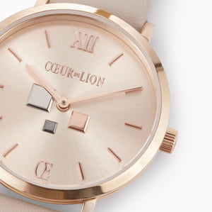 Coeur De Lion Watch | Round Champagne Sunray Bracelet Leather Taupe