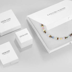 Coeur De Lion | Geocube Earrings | Classic Polaris & Rhinestone Multicolour