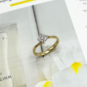 
            
                Load image into Gallery viewer, 9ct Yellow Gold, Diamond Illusion Solitaire Ring
            
        