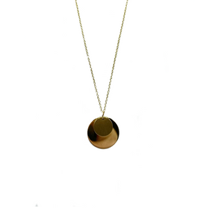 9ct Yellow Gold Double Disc Pendant and Chain - Maudes The Jewellers