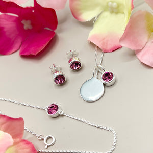 October BirthStone Pendant with Disc - Maudes The Jewellers