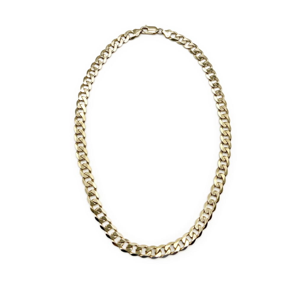 9ct Yellow Gold Flat Curb Chain 18” - Maudes The Jewellers