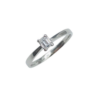 Platinum Baguette Diamond Solitaire Engagement Ring
