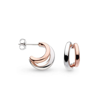 Kit Heath | Bevel Cirque Link Blush Twin Hoop Earrings