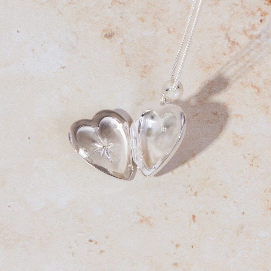 Sterling Silver Heart Locket Pendant (no chain)