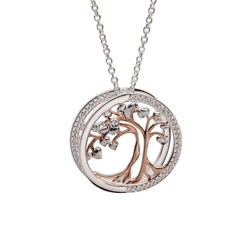 Unique & Co | Sterling Silver and Rose Gold Tree Of Life Necklace