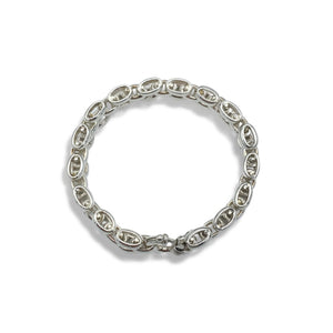 Sterling Silver Brick Linked Bracelet