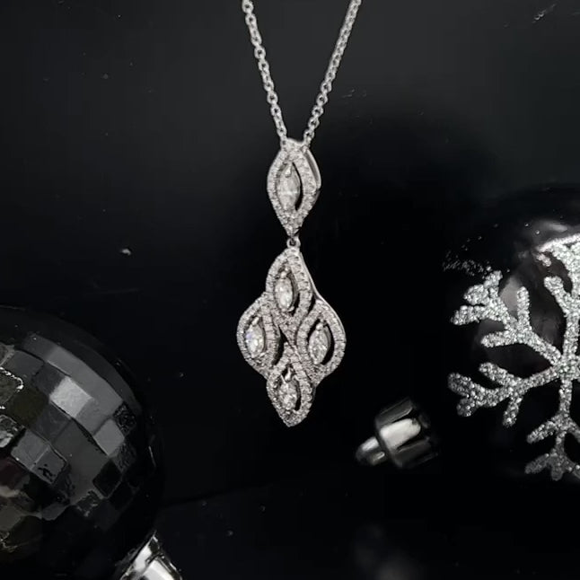 
            
                Load and play video in Gallery viewer, 18ct White Gold, Fancy Diamond Pendant and Chain
            
        