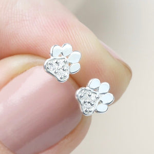 Lisa Angel | Hypoallergenic Crystal Paw Print Stud Earrings