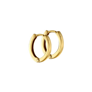 Mini Flat Profile Gold Plated Huggie Hoops