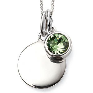 August Birthstone Pendant with Disc