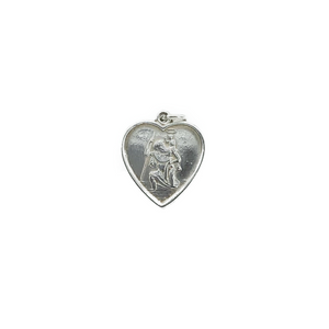 Sterling Silver Heart St Christopher (No Chain)