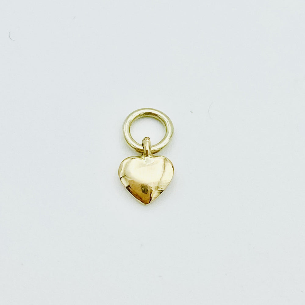 9ct Yellow Gold Heart Charm Pendant (No Chain)