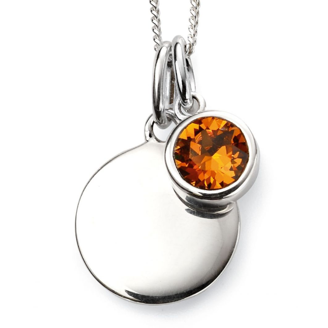 November BirthStone Pendant with Disc - Maudes The Jewellers