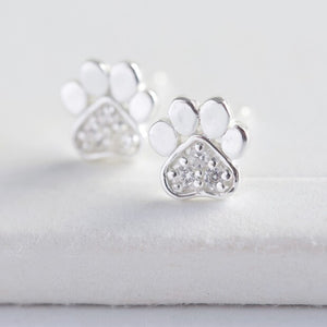 Lisa Angel | Hypoallergenic Crystal Paw Print Stud Earrings