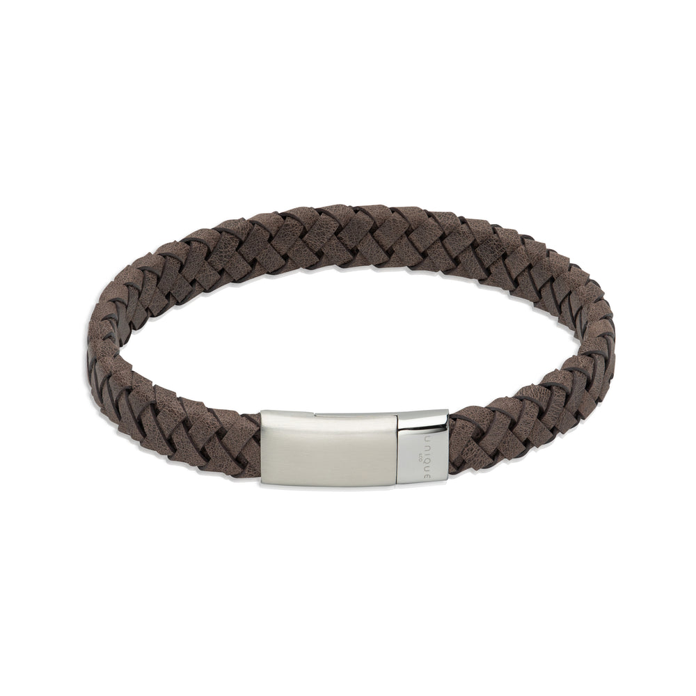 Unique & Co | Moro Leather Bracelet with Matte Polished Steel Clasp