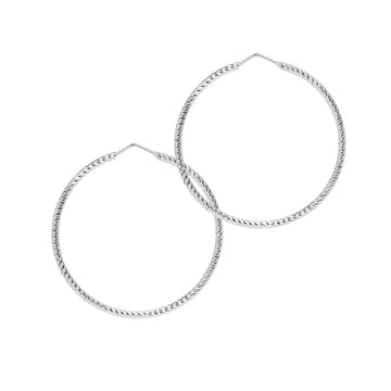 The Hoop Station | Sparkly Diamond Cut Roma Hoop Earrings | Silver | 5 Size Options