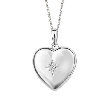 Sterling Silver Heart Locket Pendant (no chain)