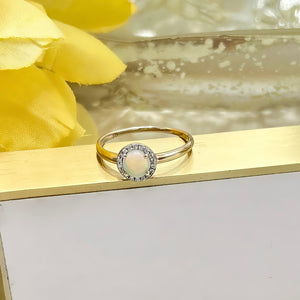 
            
                Load image into Gallery viewer, 9ct Yellow Gold, Opal and Diamond Ring - Maudes The Jewellers
            
        