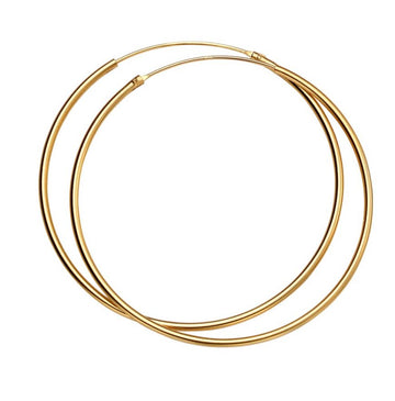 Gold Plated 50mm Hoop Earrings,