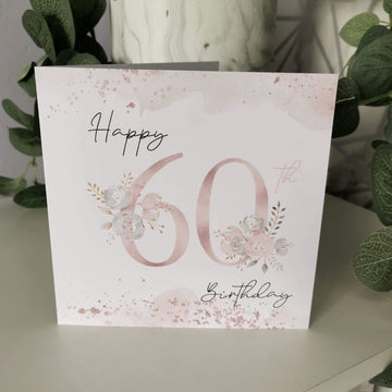 Floral 60th Birthday Card