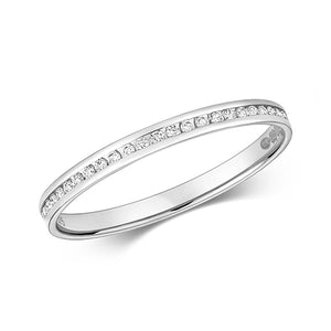 9ct White Gold Channel Set Diamond Eternity Ring