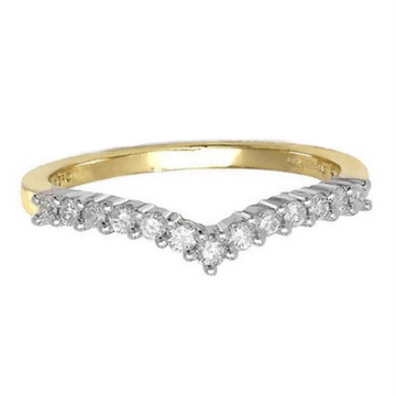 9ct Yellow Gold, Diamond Wishbone Ring