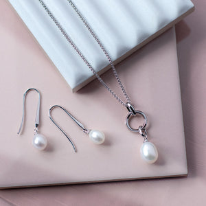 Kit Heath | Astoria Pearl Drop Silver Necklace