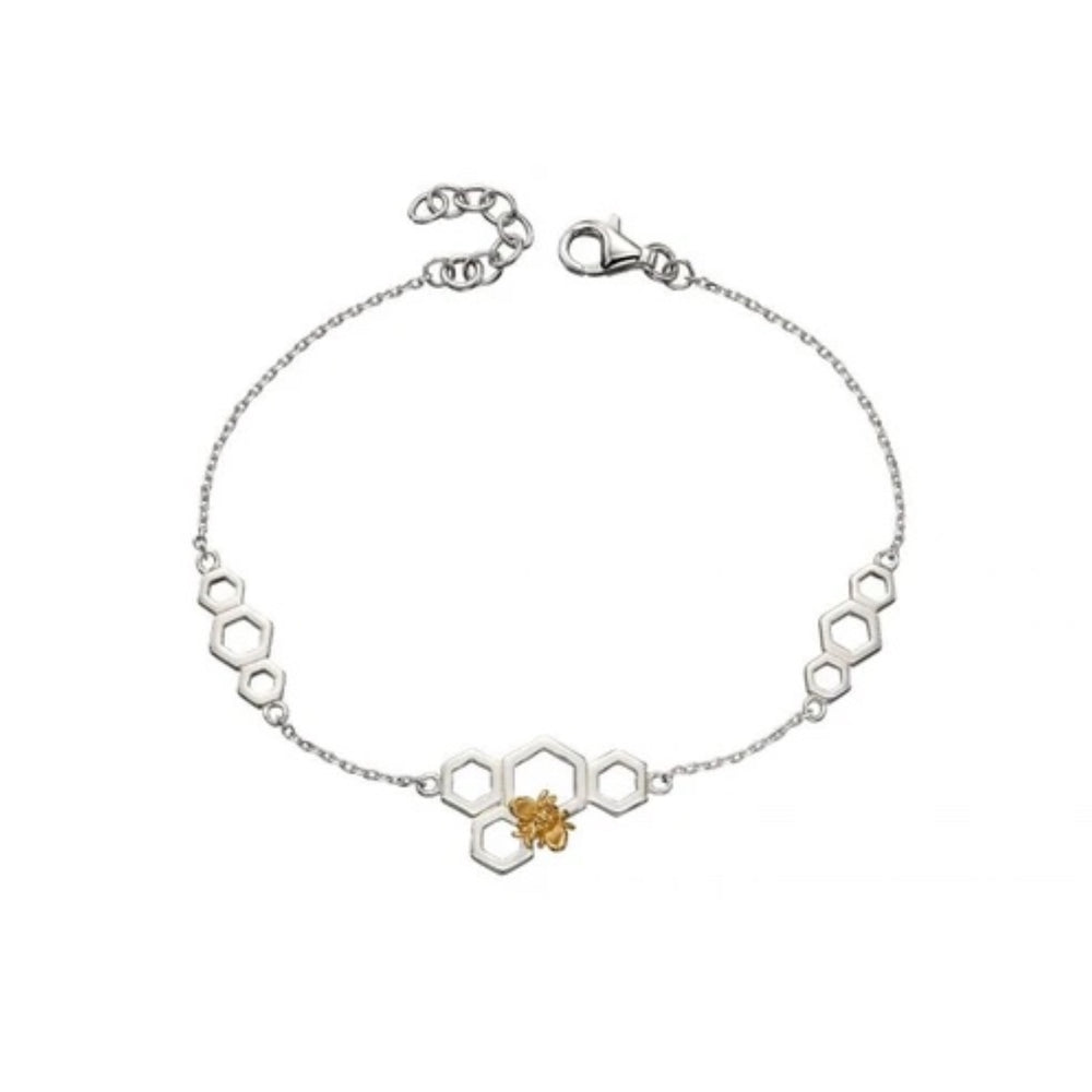 
            
                Load image into Gallery viewer, The Bee Collection Honeycomb and Bee Bracelet - Maudes The Jewellers
            
        
