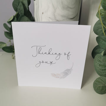 Thinking Of You Card | Feather