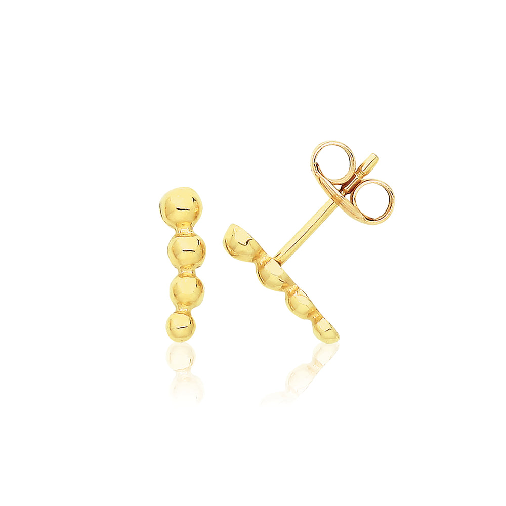 9ct Yellow Gold Graduated Bobble Studs