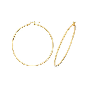 9ct Yellow Gold 50mm Hoop Earrings