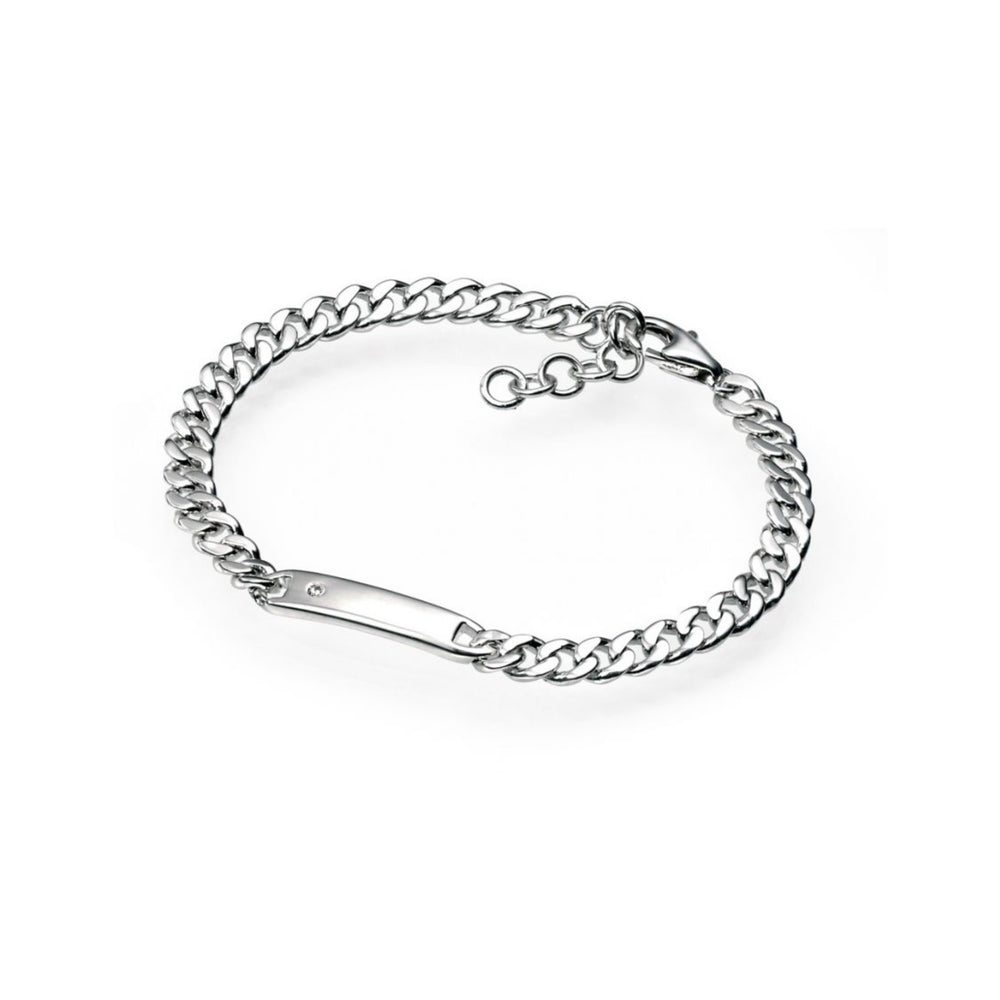 D for Diamond Children’s Sterling Silver Plain ID Bracelet - Maudes The Jewellers